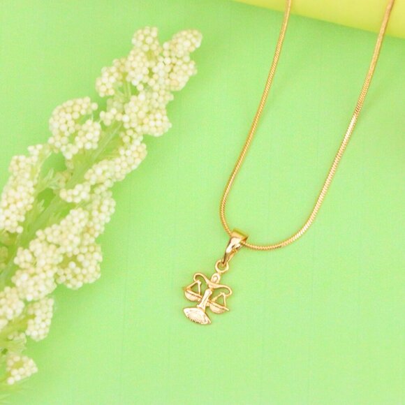 "Libra Zodiac Scales Rose Gold Pendant Stylish Charm, XPPT1468 - Picture 2 of 13